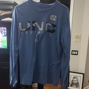 Jordan Blue UNC Football Long Sleeve Shirt